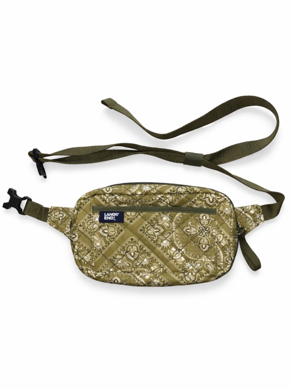 Lands' End Quilted Fanny Pack Waist Pack Paisley Bandanna Pattern